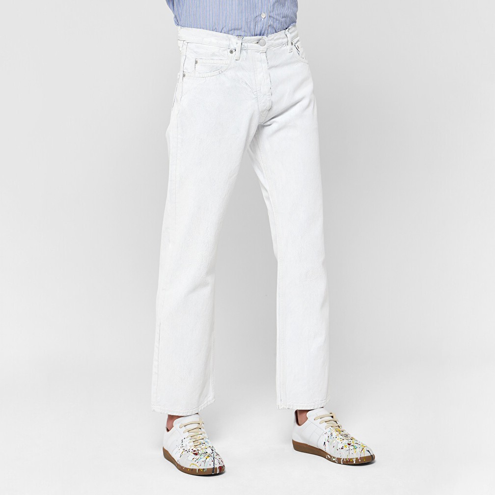 MAISON MARGIELA Jeans Painted Denim Trousers White + H&M | eBay