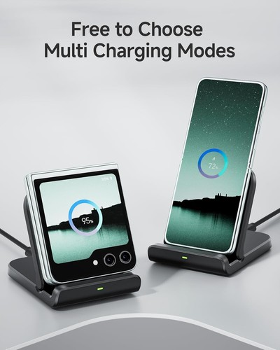 Wireless Charger for Samsung Galaxy Z Flip 6/5/4/3, Foldable Phone Charger Stand - Picture 4 of 8