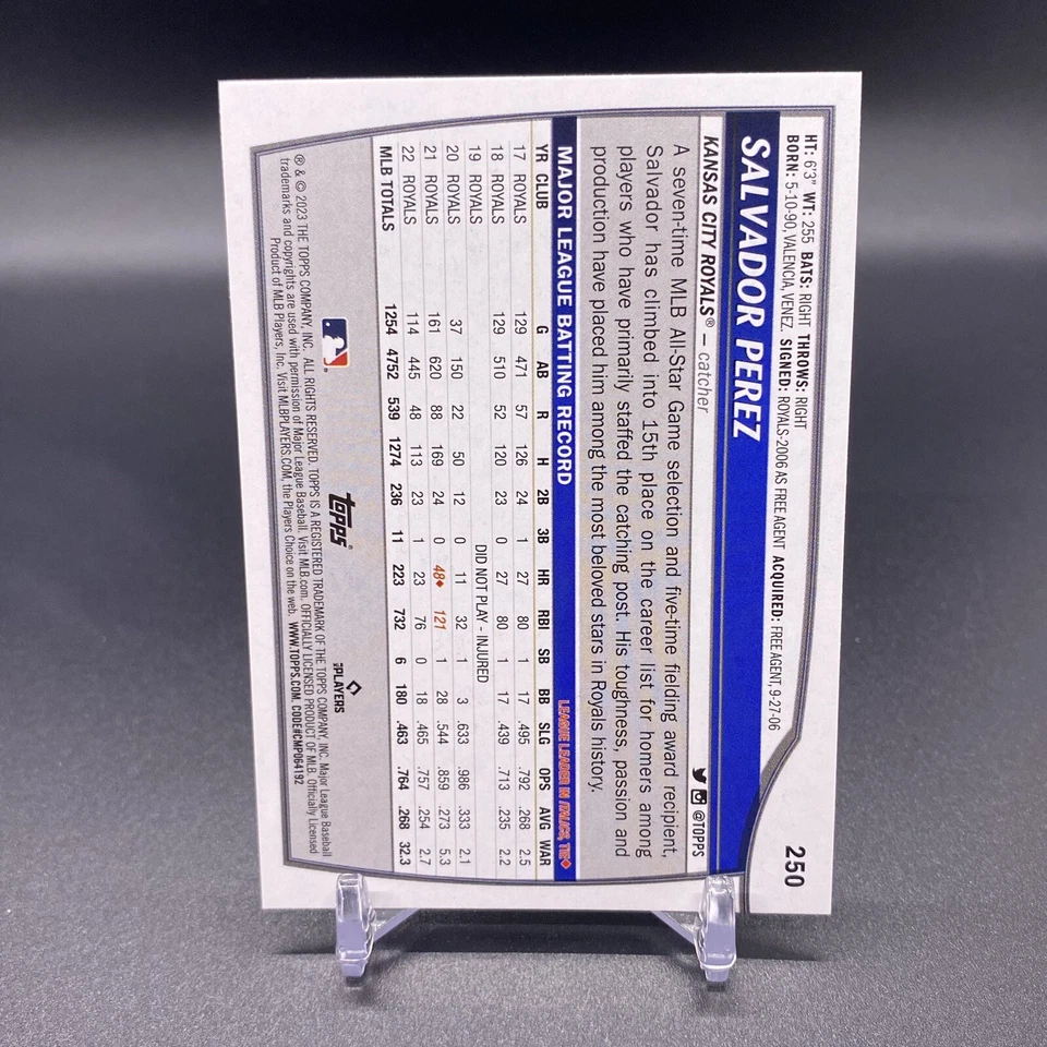 Rainbow Foil! 🚨2023 Topps Big League  #250 Salvador Perez Kansas City Royals - Image 2 of 2