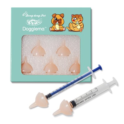 Doggiema Silicone Feeding Nipple and Syringes for Newborn Kittens, Puppies, R...