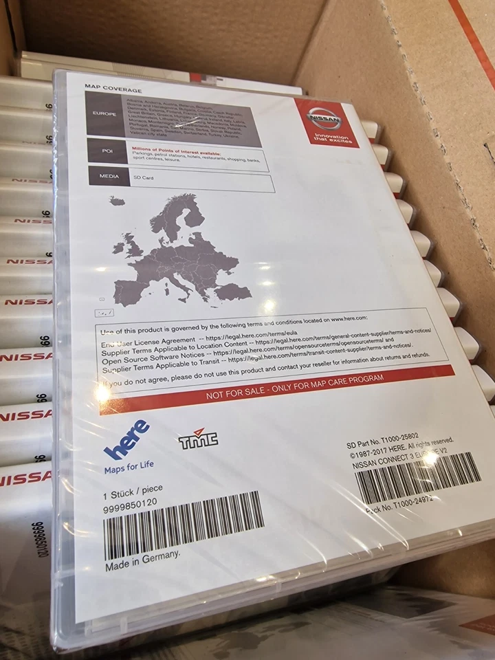 GENUINE SEALED NISSAN SAT NAV NAVIGATION SD CARD CONNECT3 V2 T1000-25802 - Image 2 of 3