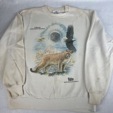 VTG Vail Colorado Sweatshirt Size L Nature Eagle Cougar Native