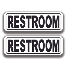 RESTROOM DECAL Bathroom sign Stickers Bogo For Truck Window Business Office