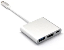 Type C USB 3.1 Male to USB-C Female & 4K HDMI Female 3.0 Adapter Cable 3 in1 Hub