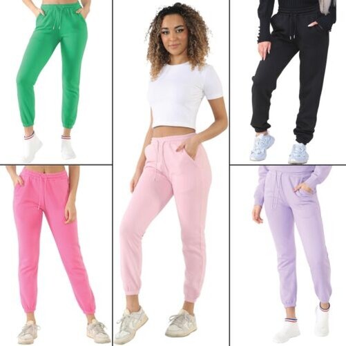 Enzo Mujer Pantalón de Chándal Mujer con Puños Pantalones Casual Polar Salón