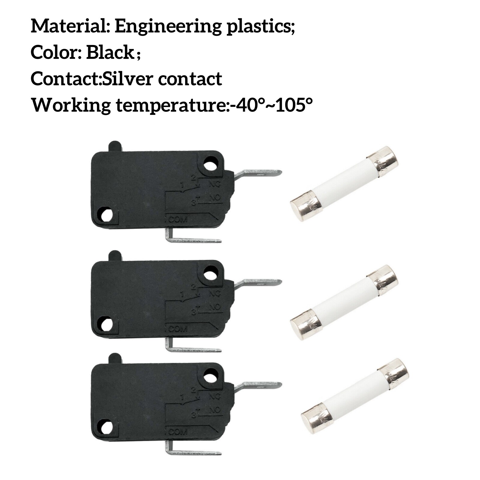 Microwave Oven Door Switch WB24X830 EXP499 AP2024338 PS237422 3-Pack Replacement Part