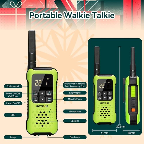 Waterproof Walkie Talkies, Floating 2 Way Radio, NOAA Walkie Talkie, 1200mAh... - Zdjęcie 9 z 10