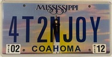 Vanity FOR T 2 ENJOY license plate Thomas Taylor Terry Tim Tony Trent Tina Tyler