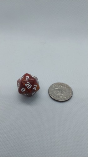 Basic D20 Die For RPGs D&D Brown Gold Swirl Rootbeer - Picture 5 of 6
