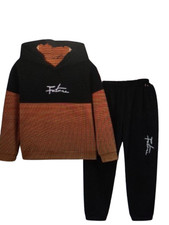 5T Kids Brown Hoodie Track Pants Set