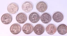 Lot of 13 - 1941-1964 Circulated Washington Quarters —90% Silver