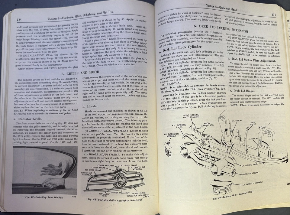 Libro de servicio de reparación original manual Ford Car Shop 1949-1951 - mejor calidad de impresión Foto 3 de 4