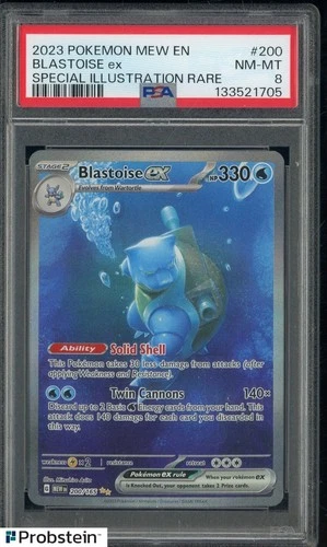 2023 Pokemon Mew EN #200 Blastoise ex Special Illustration Rare PSA 8 NM-MT