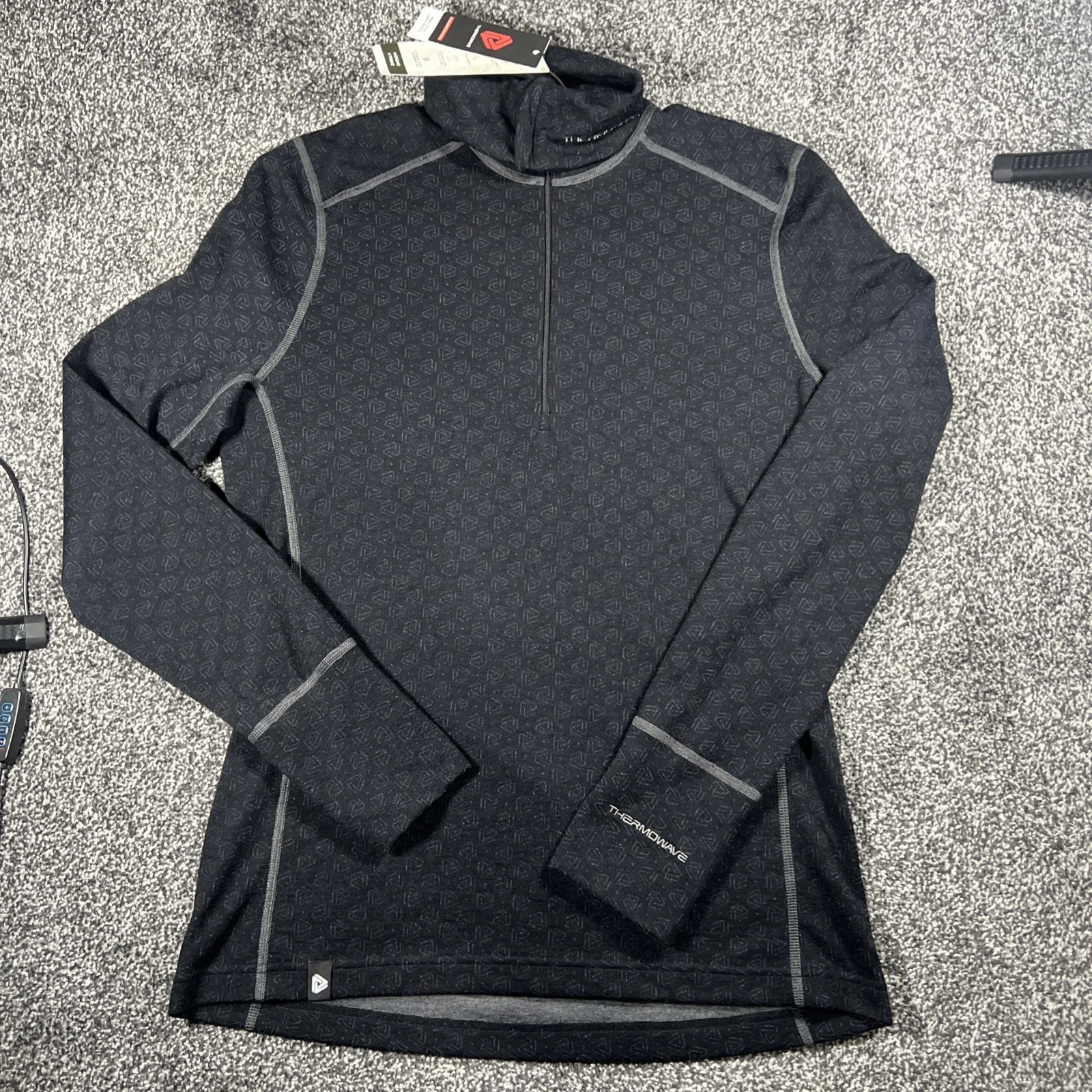 Thermowave Merino X-Treme Black 1/2 Zip Long Sleeve Base Layer Turtleneck