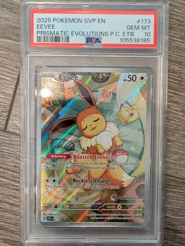 POKEMON PRISMATIC EVOLUTIONS POKEMON CENTER ETB PROMO #173 EEVEE PSA 10