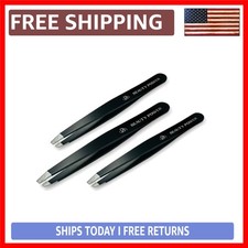 Ultra-Precision Professional Slant Tweezers - Luxury German Stainless Steel f...