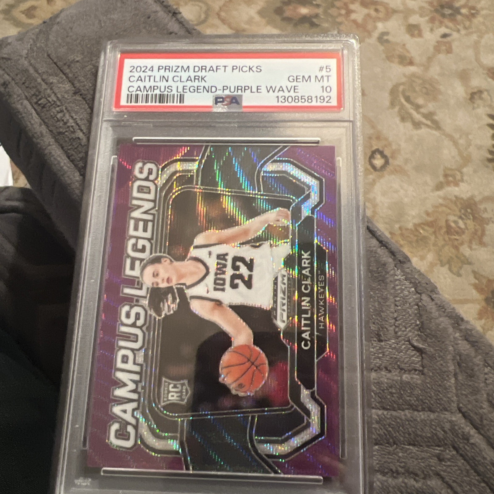 2024 Panini Prizm Draft Caitlin Clark 5 Purple Wave Psa 10 Campus Legends Rc