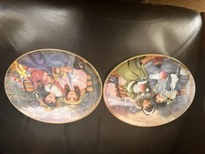 Chantel Poulin For Bradford Exchange Oval Collector Plates Sisters For Life 2PC