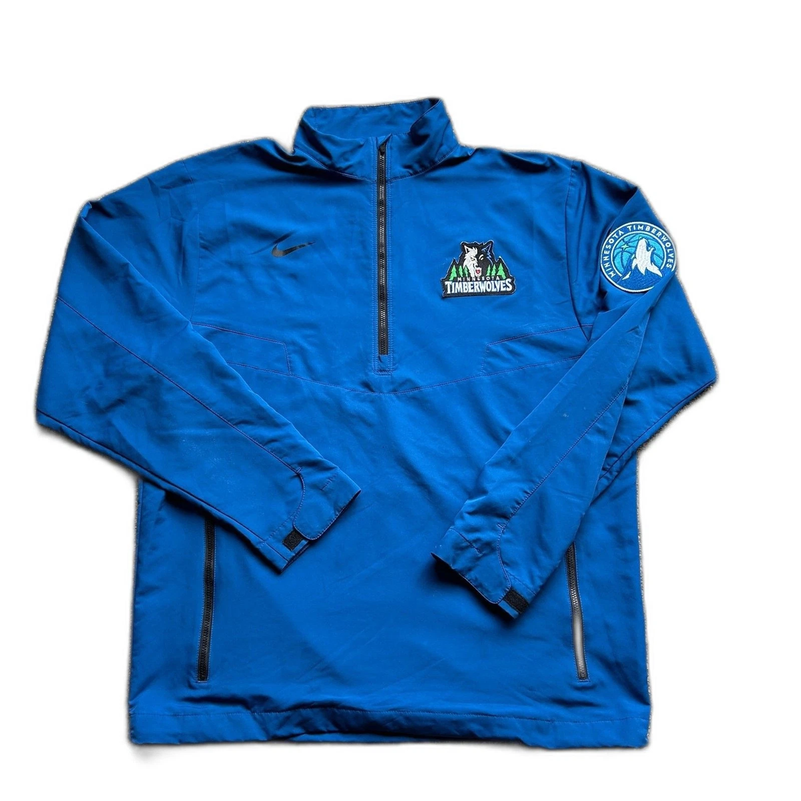 NIKE MINNESOTA TIMBERVOLVES BASKETBALL QUARTER ZIP JACKET BLUE SZ MEDIUM