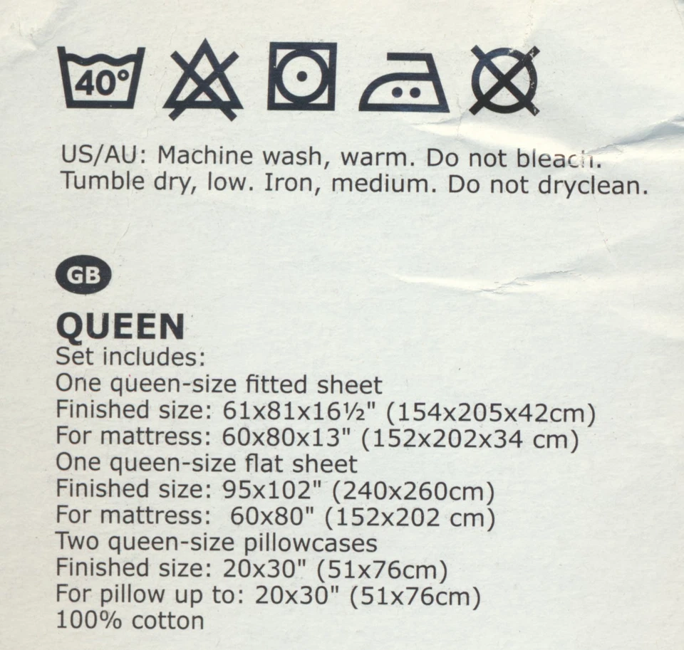 NUEVO IKEA Juego de Sábanas Spergel, Rojo, Algodón Extra Suave, Queen (4 Piezas) Nuevo Foto 4 de 4