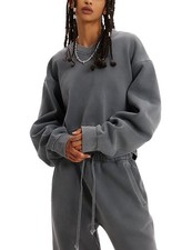 Women Sweat Set Sweatsuit Fleece 2 Piece Joggers Tracksuit Outfits Crop Sweat...