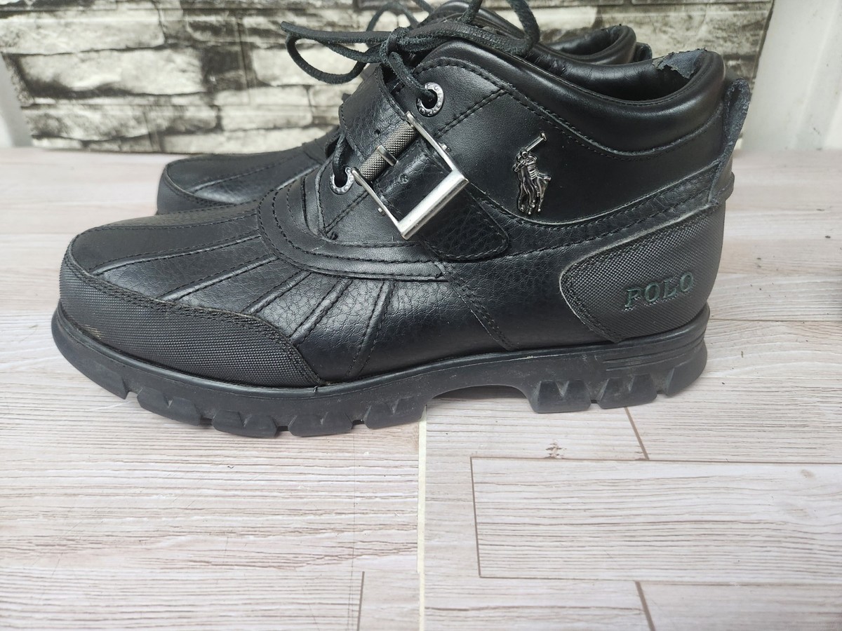 Vintage Polo Ralph Lauren Dover II Ankle Boots Black/Red Size 9.5D