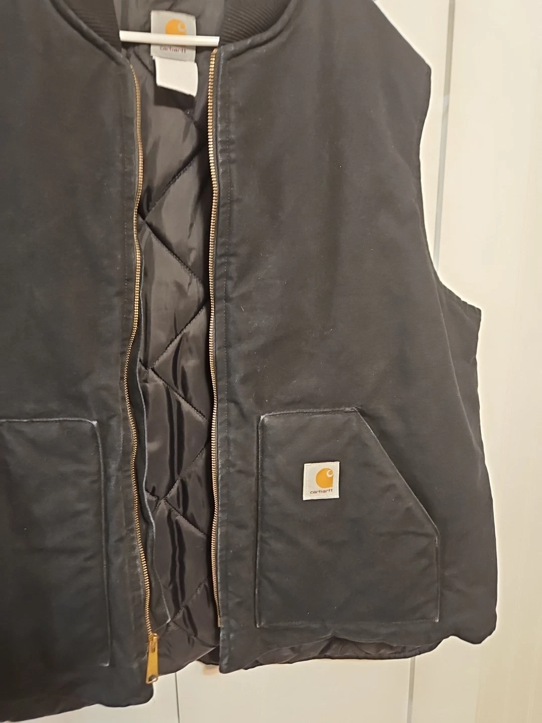Carhartt Artic Lined Quilted Black Canvas 3XL Men’s Vest Made In USA Vintage