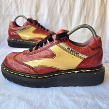 Vintage 90s Dr Martens Red/Yellow Chunky Oxfords Size 6/ US Women's 8 England