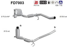 AS DPF Rußpartikelfilter Dieselpartikelfilter FD7003 Cordierit für VW GOLF 5 1K1