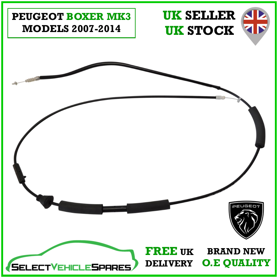OE NEW Peugeot Boxer Mk3 Bonnet Release Cable 2007-2014 (RHD) - Image 4