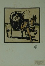 William Nicholson (1872-1949): The Cabriolet. Woodblock Print 1898