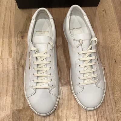 SAINT LAURENT White Andy Low Top Sneakers New