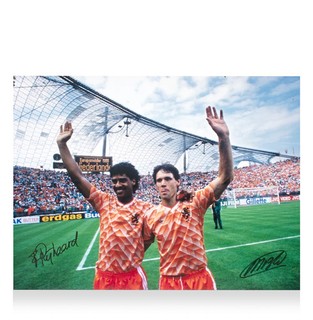 Van Basten and Rijkaard Signed Netherlands Euro 1988 Photo COA