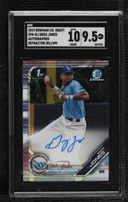 2019 Bowman Draft Chrome Pick Refractor /499 Greg Jones SGC 9.5 Mint+ Auto ya6