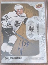 19-20 UD ENGRAINED ROOKIE AUTO CARL GRUNDSTROM #78 LOS ANGELES KINGS