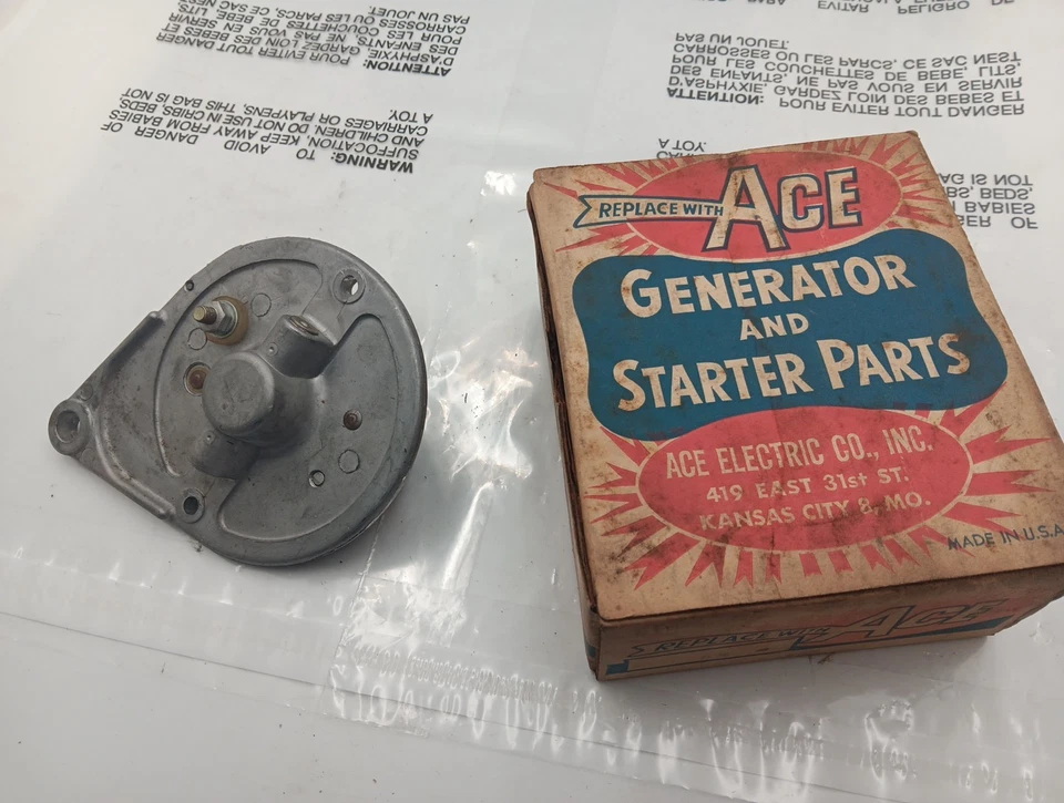 Placa de extremidade do gerador NOS 6 VOLTS OHA-10125-A 1959-61 AUTOLITE GH-11 serve para Ford - Imagem 4 de 4