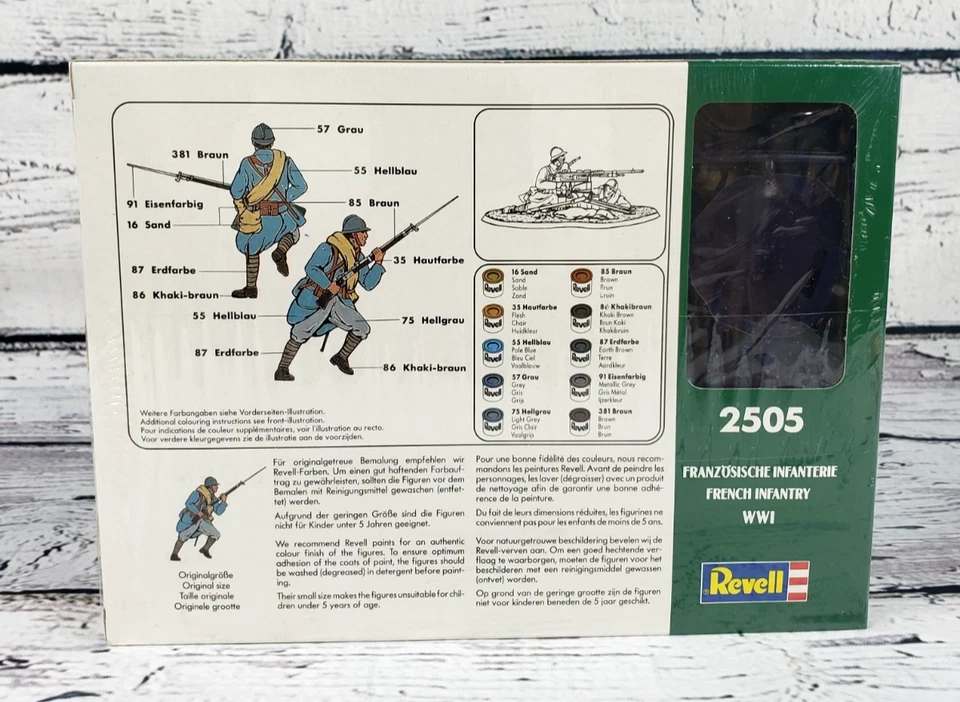 Figuras de soldado de infantería francés Revell Primera Guerra Mundial 1/72 #2505 - Nuevo sellado Foto 4 de 4