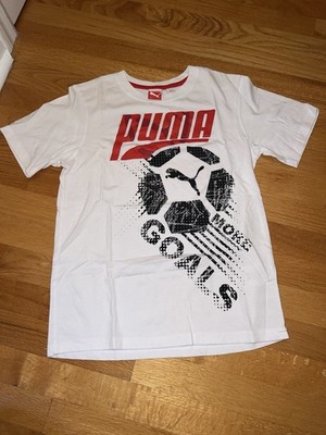 Puma Boys T-Shirt Short Sleeve Logo Soccer Tee Size Medium