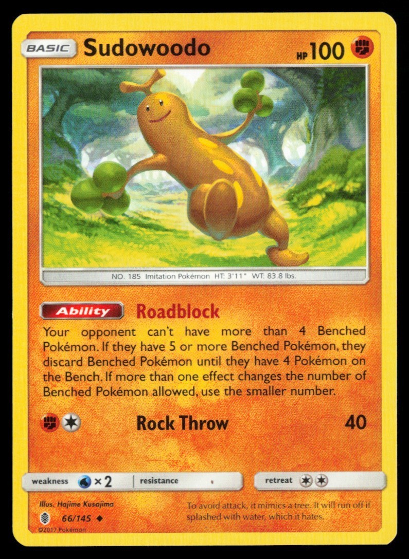 2017 Sun & Moon - Guardians Rising Sudowoodo #66 Non Holo Pokemon Card