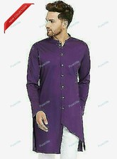 Traditional Designer Mens Kurta Indian Kurtis Size Large Long Tunic Shirt