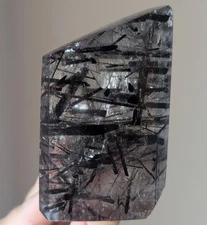 Black Tourmaline Freeform Rutile Clear Quartz Crystal Gemstone