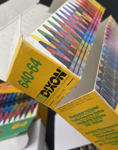 Lot of 2 Vintage Prang 640-64 Crayons 64 Dixon Ticonderoga Company BRAND NEW - Picture 19 of 24
