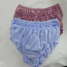 6 Bikini Panties Underwear Woman Men Light Nylon Soft Briefs Hip38"-42"XL/Purple