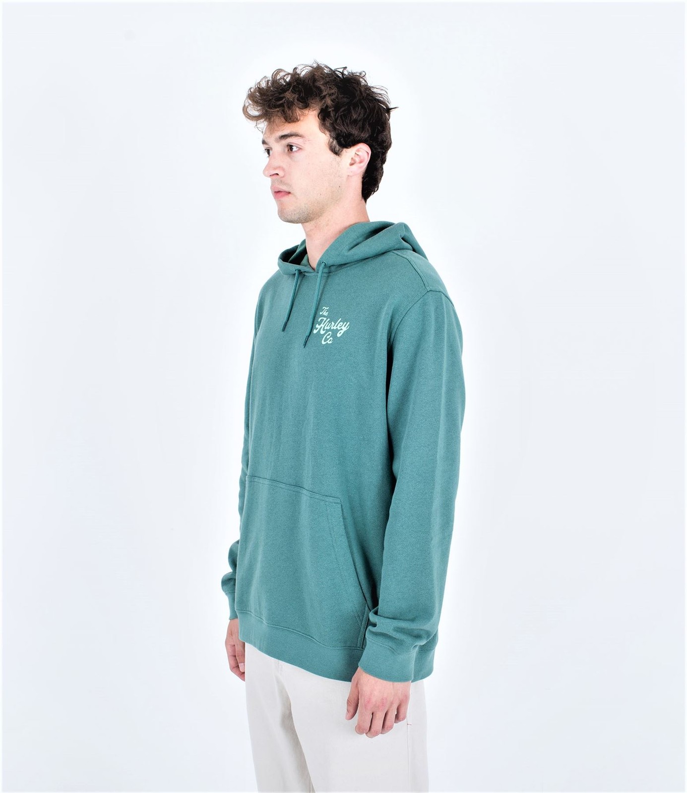 Hurley Hoodie Long Sleeve Sweatshirt Mens Solid Ukelele Fleece green image 2