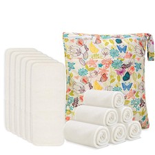 5-Layer Reusable Diapers Baby Inserts, 12PCS Cloth Diaper Inserts with an Ext...