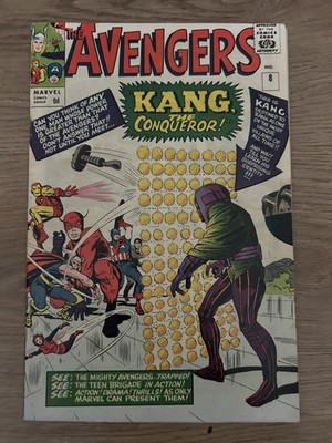 Avengers #8 1st App of KANG the Conqueror Raw Marvel Key 1964 F/VF