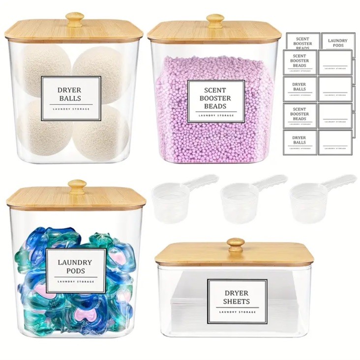 Laundry Pods Storage Container, Clear Laundry Room Organization and Storage ,...