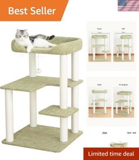 Multi-Level Cat Tower for Large Cats - Sturdy Base Scratching Posts, 37.4-Inch