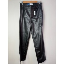 NWT Old Navy High Rise OG Loose Faux Leather Pants Black Womens 6