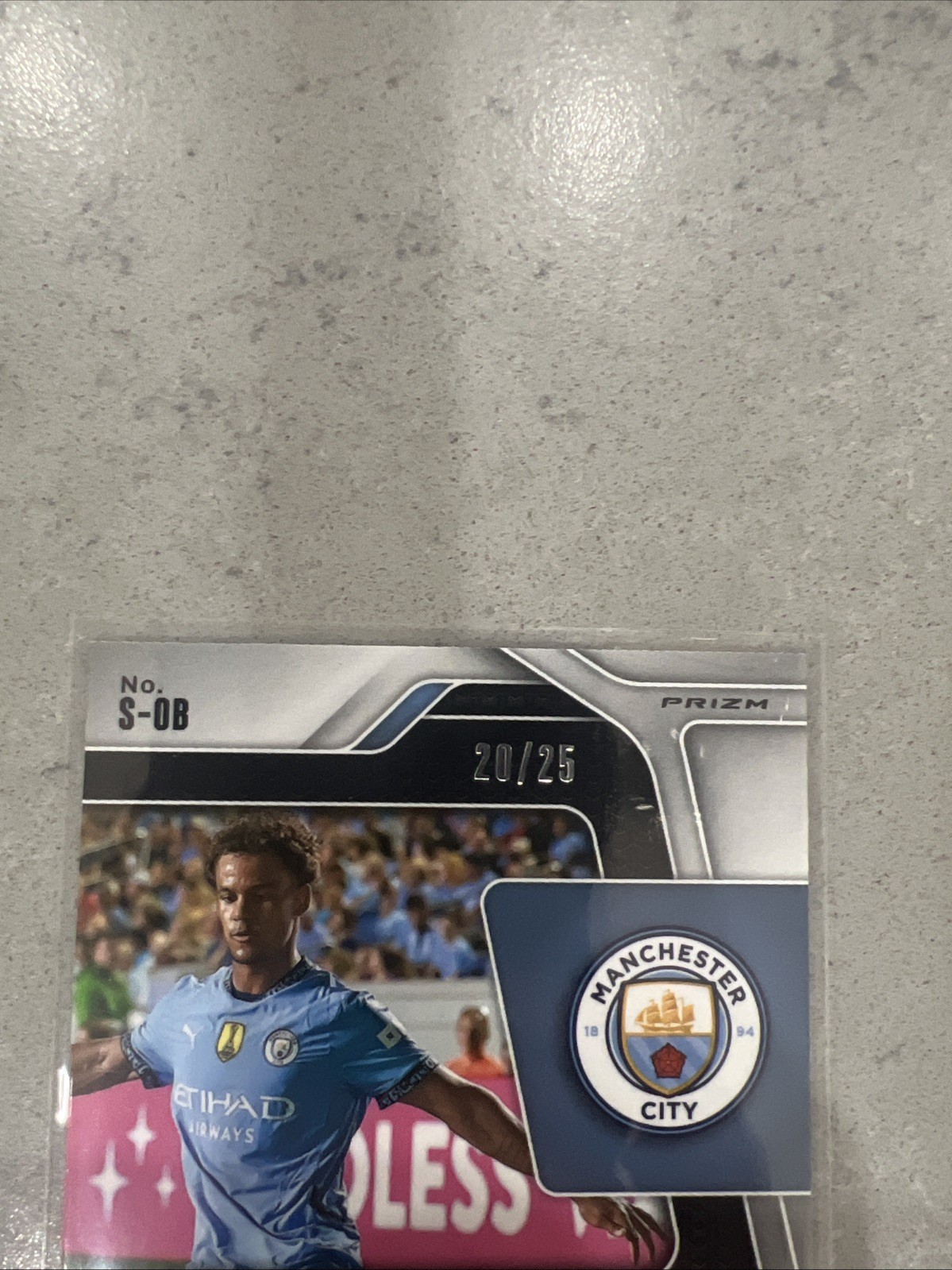 2024-25 Prizm Premier League OSCAR BOBB Purple Prizm Auto /25 Man City Fulham view 5